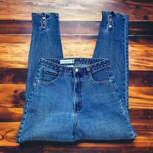 Vtg Gloria Vanderbilt 16 Long 1980s Ultra High Mom Jeans Ankle Buttons